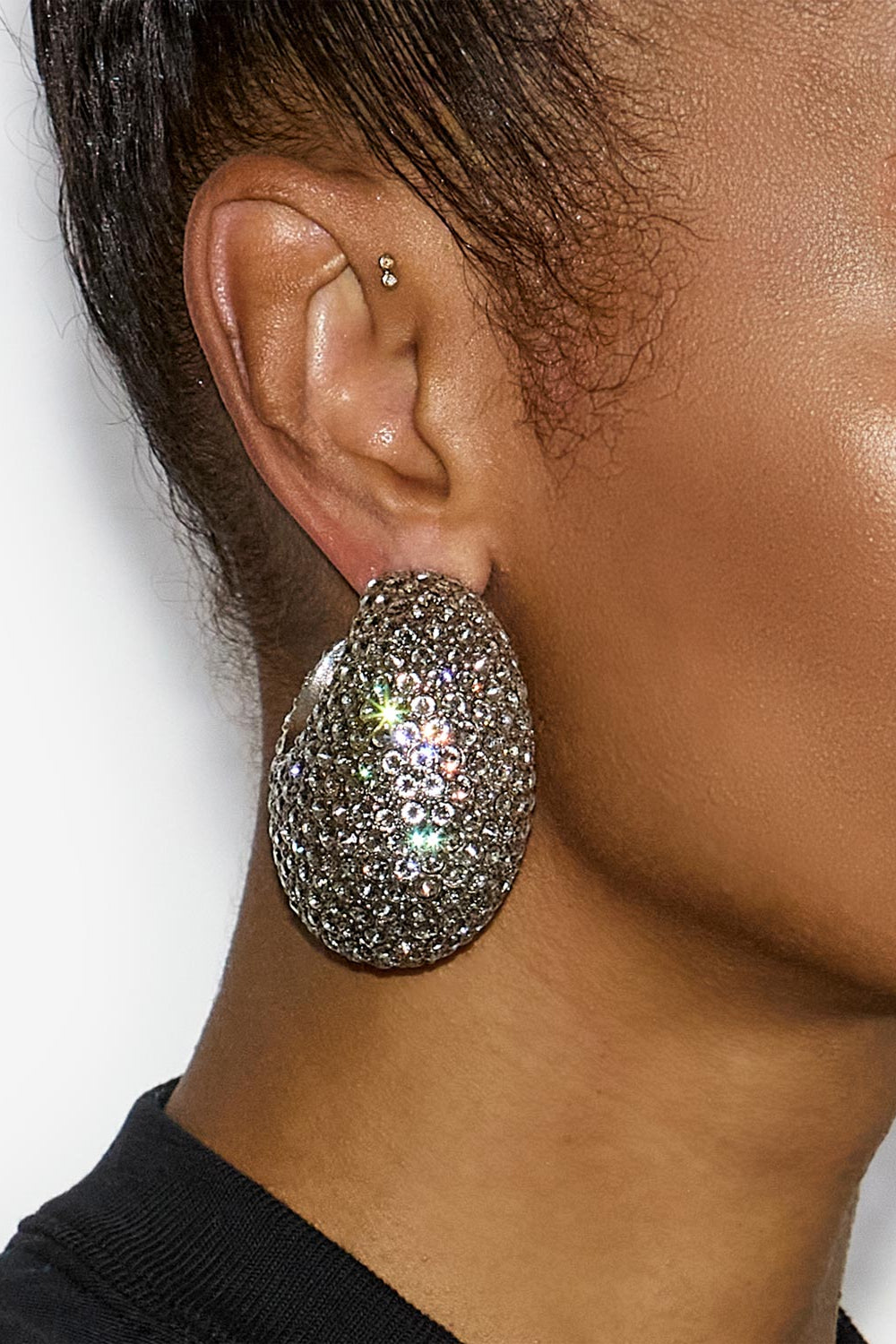 Orecchini enjoy a cerchio con strass - Argento - Woman - 2