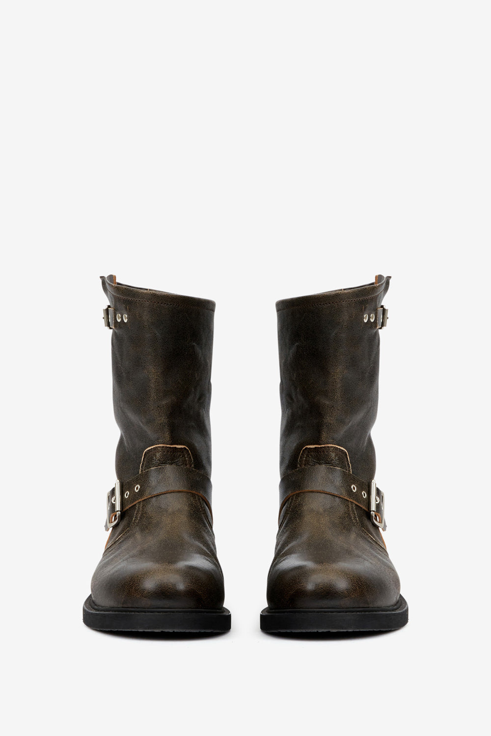 Gazio biker boots in vintage style leather - Vintage brown - Man - 4