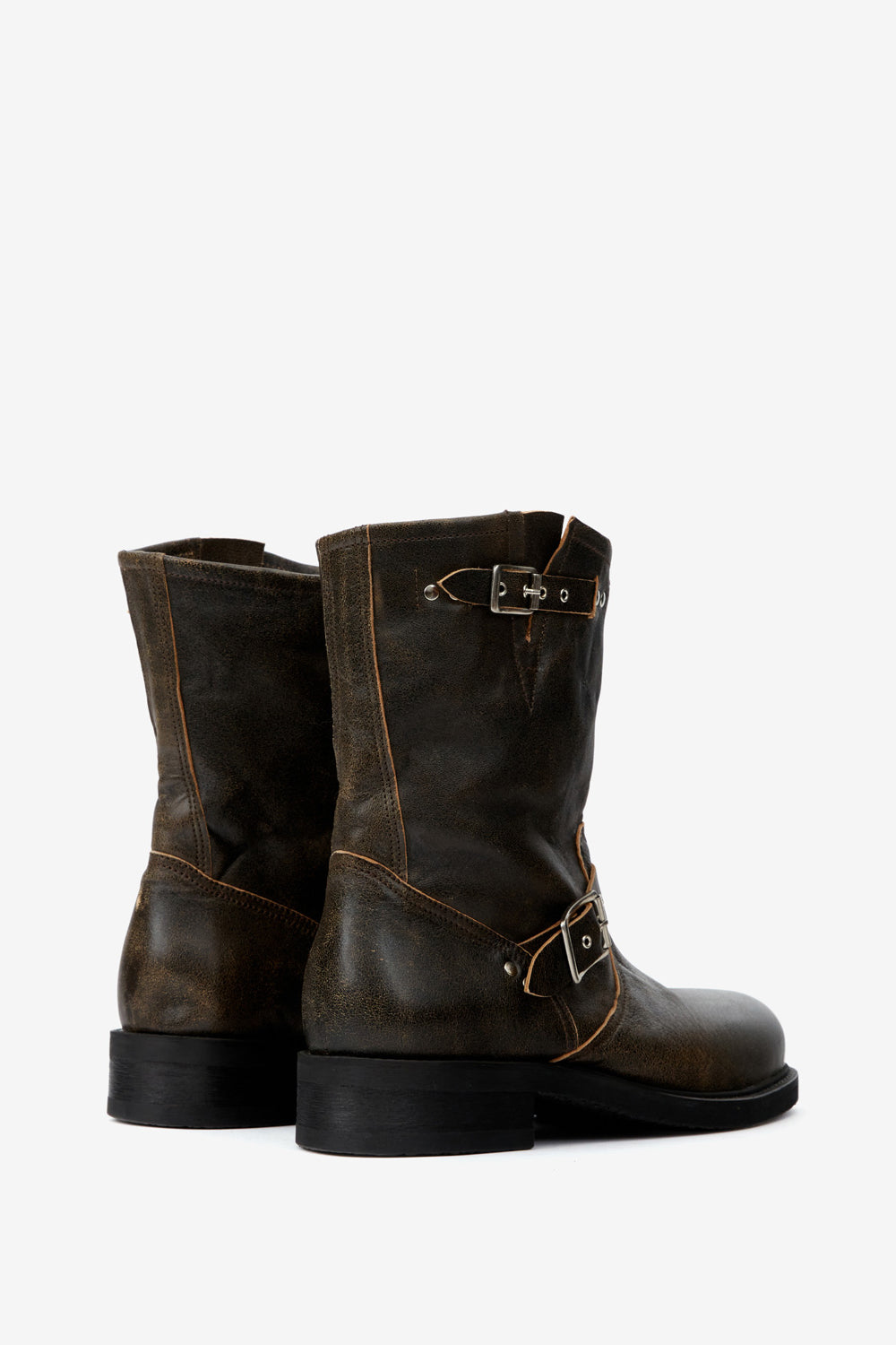 Gazio biker boots in vintage style leather - Vintage brown - Man - 5