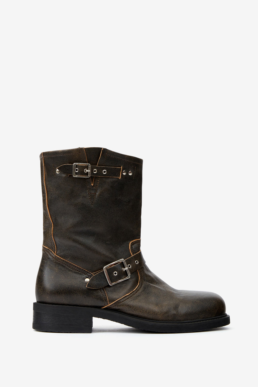 Gazio biker boots in vintage style leather - Vintage brown - Man - 1