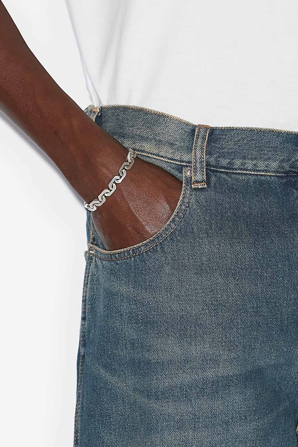 Be happy elaborate brass bracelet - Silver - Man - 2