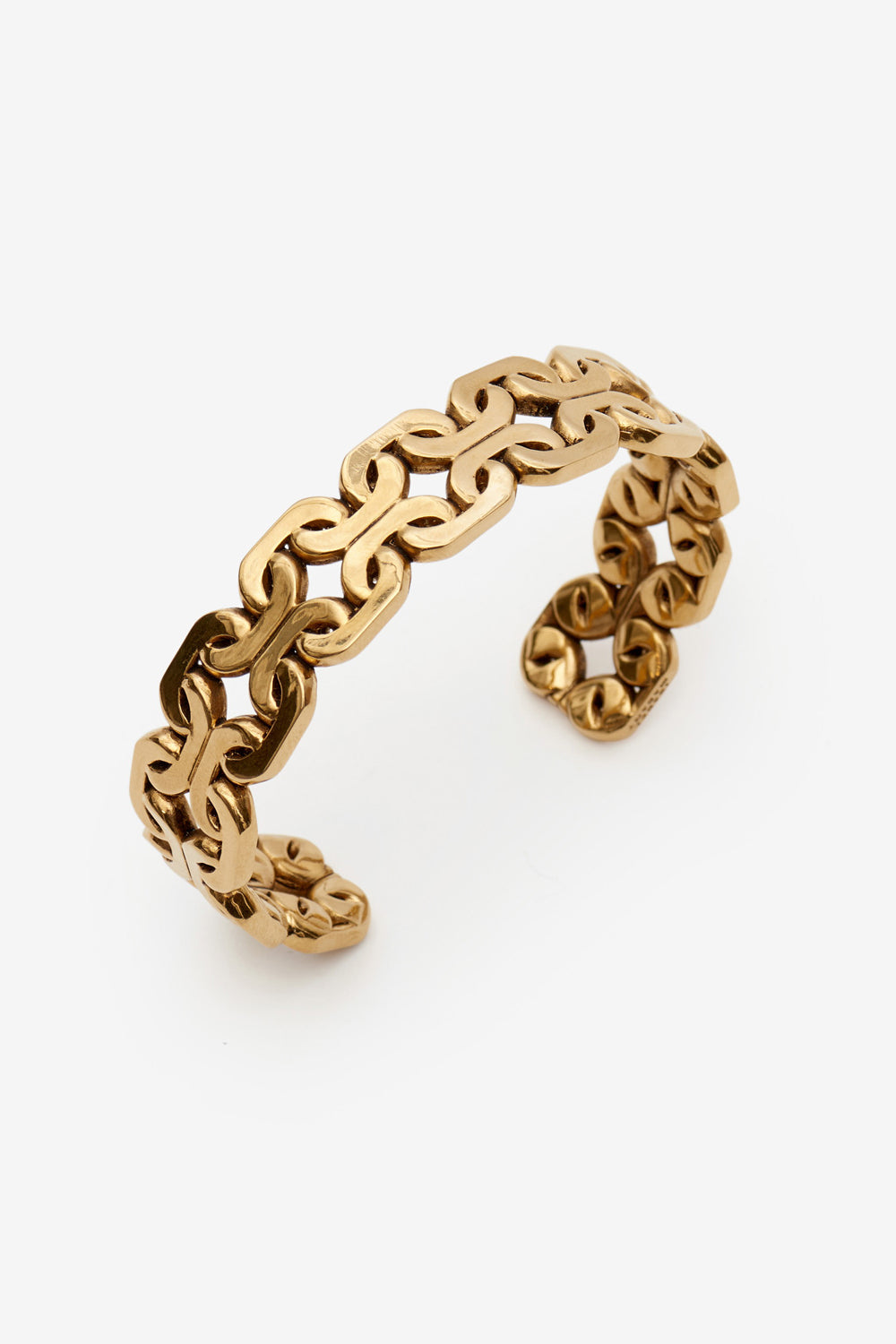 Kunstvoll gearbeiteter manschettenarmreif be happy - Golden - Woman - 2