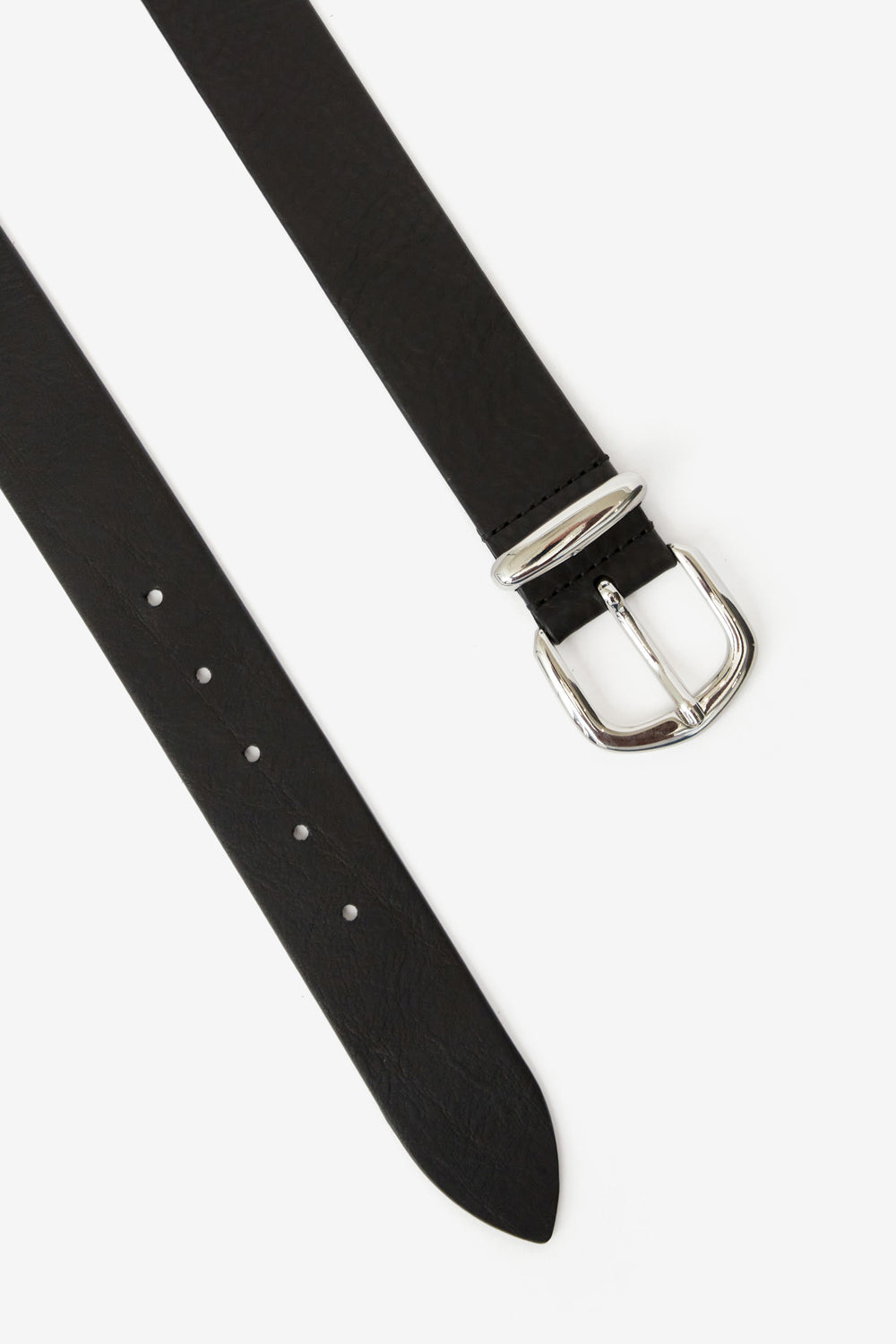 Ceinture delah classique en cuir - Noir et argenté - Man - 3