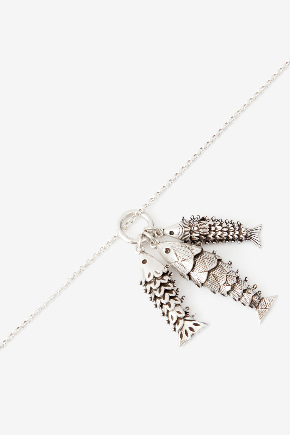 River necklace with fish-shaped pendants - Silver - Woman - 2