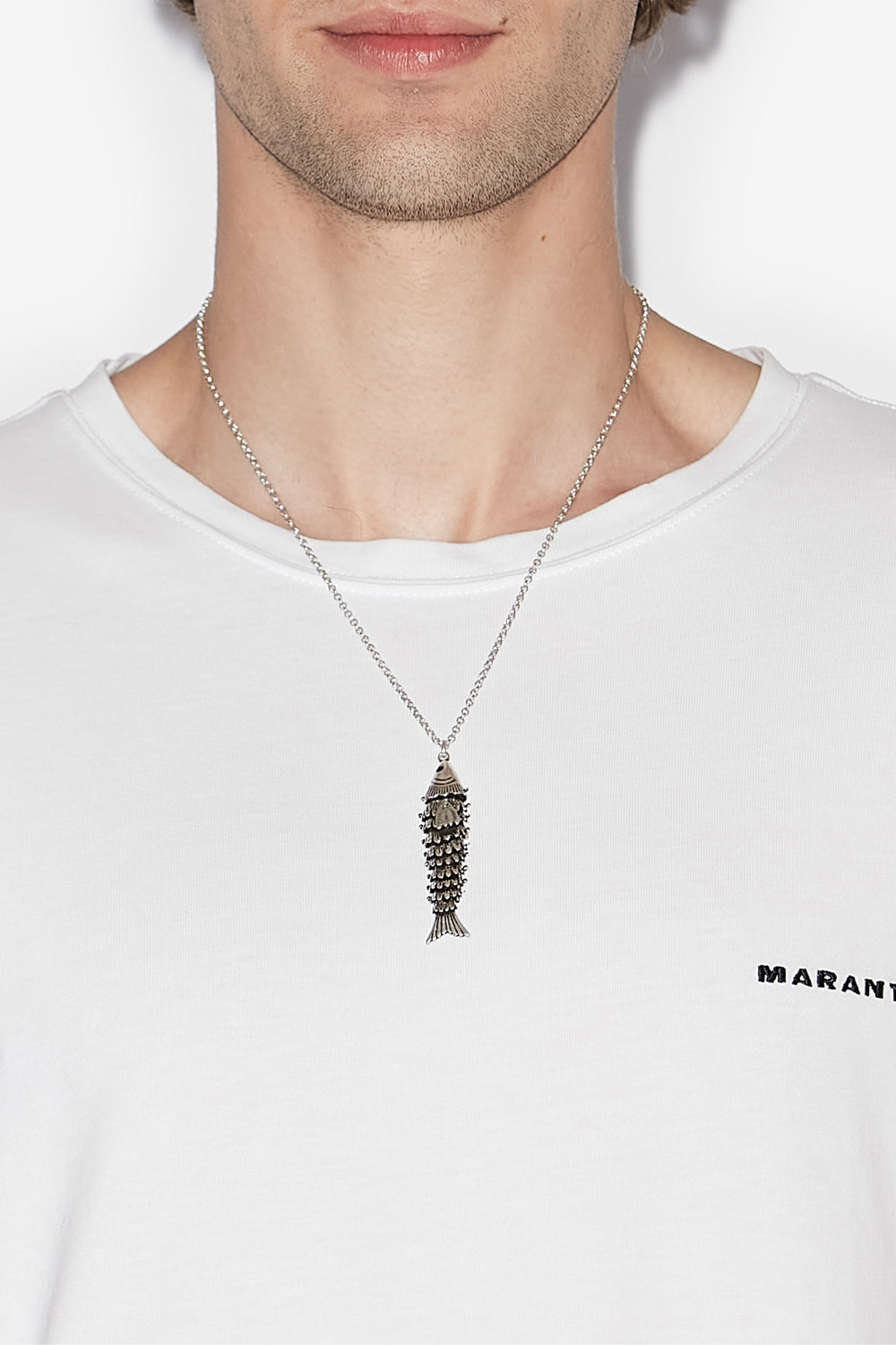 River man fish necklace - Silver - Man - 2