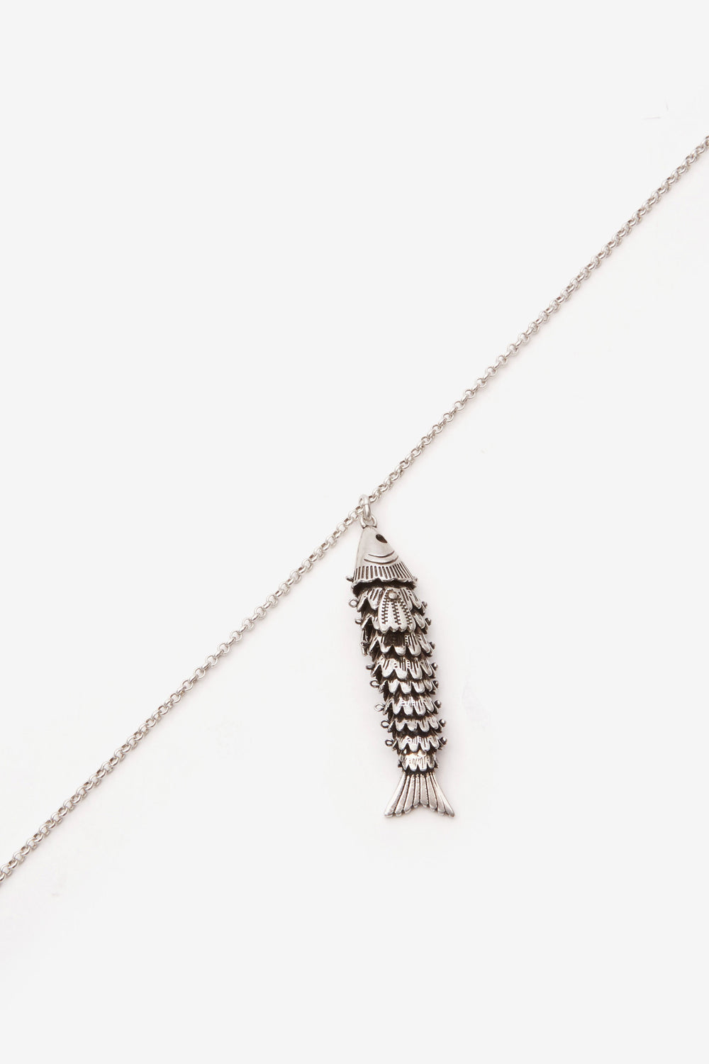 River man fish necklace - Silver - Man - 3