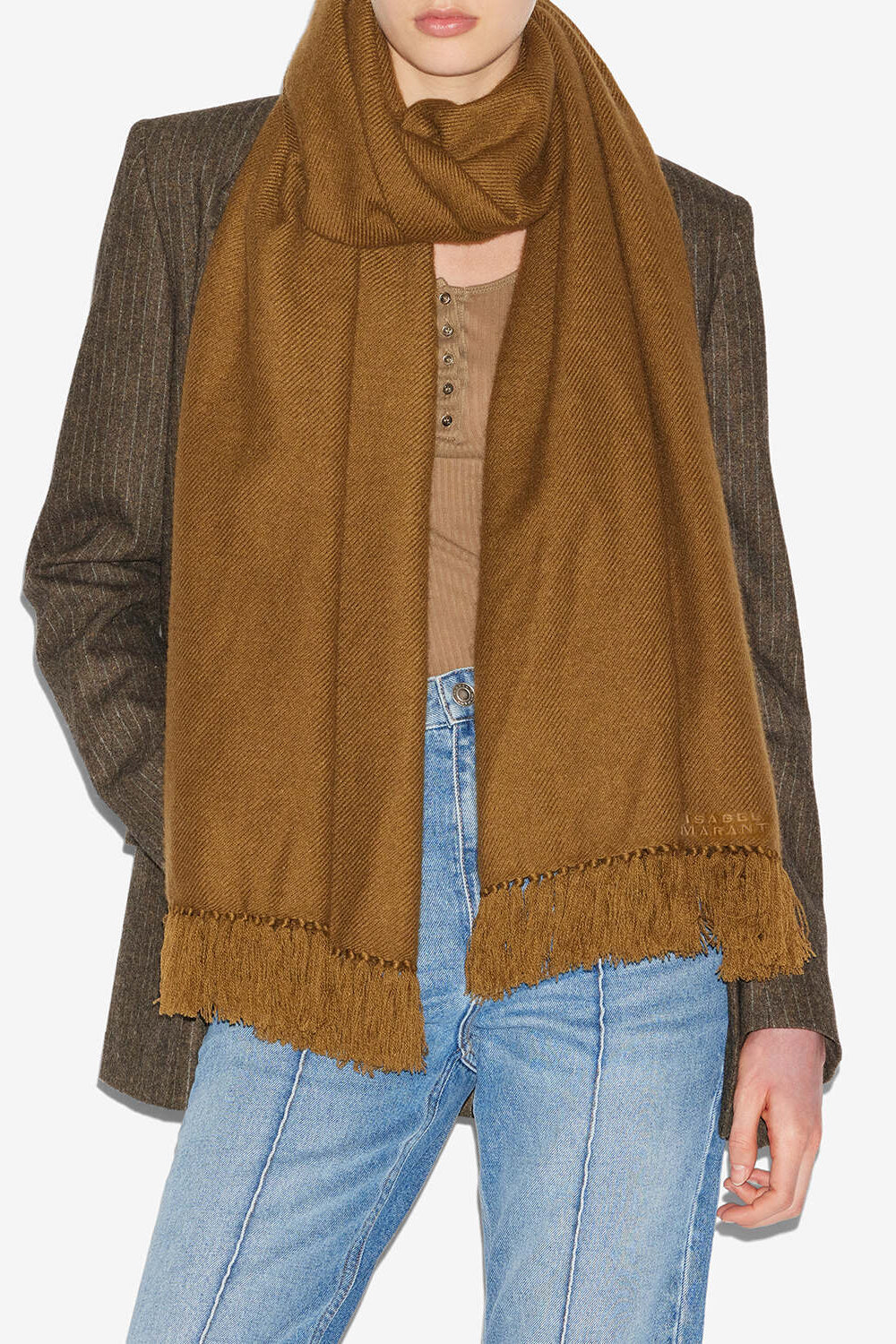 Vilana cashmere and wool scarf - Khaki - Woman - 2