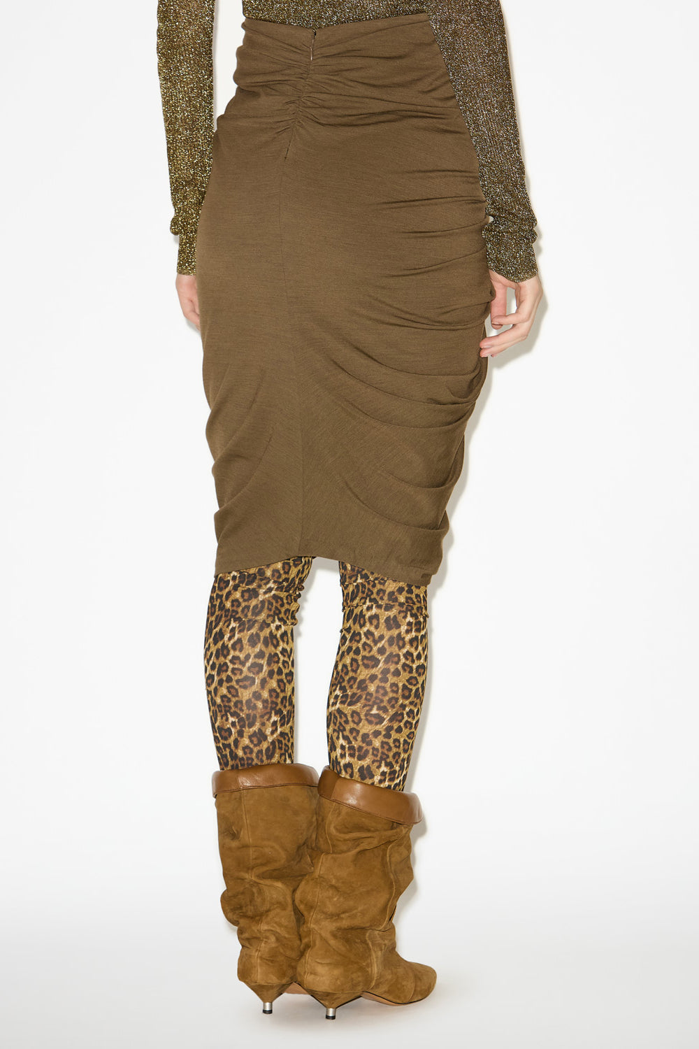 Anny draped jersey skirt - Bronze - Woman - 5