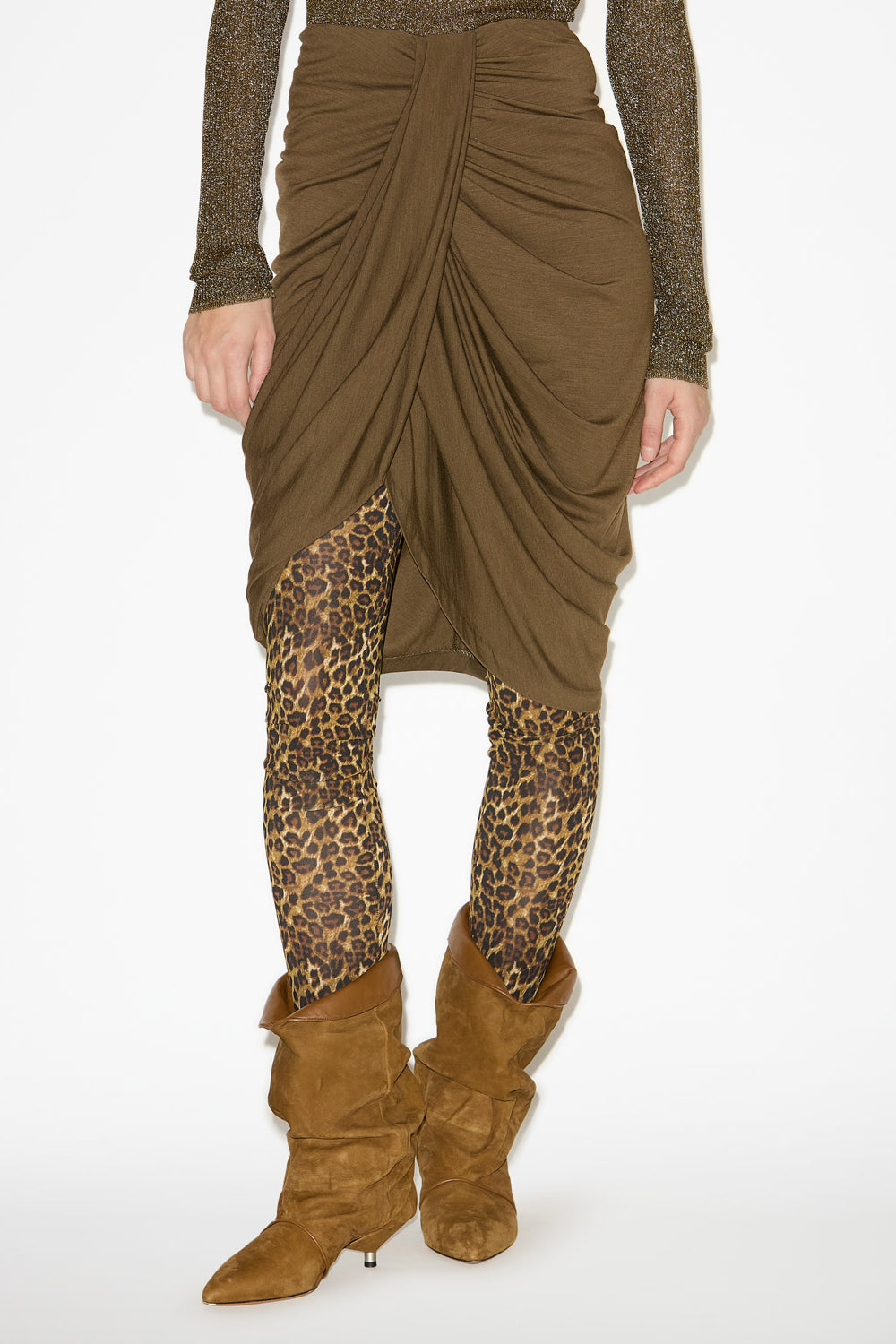 Anny draped jersey skirt - Bronze - Woman - 4