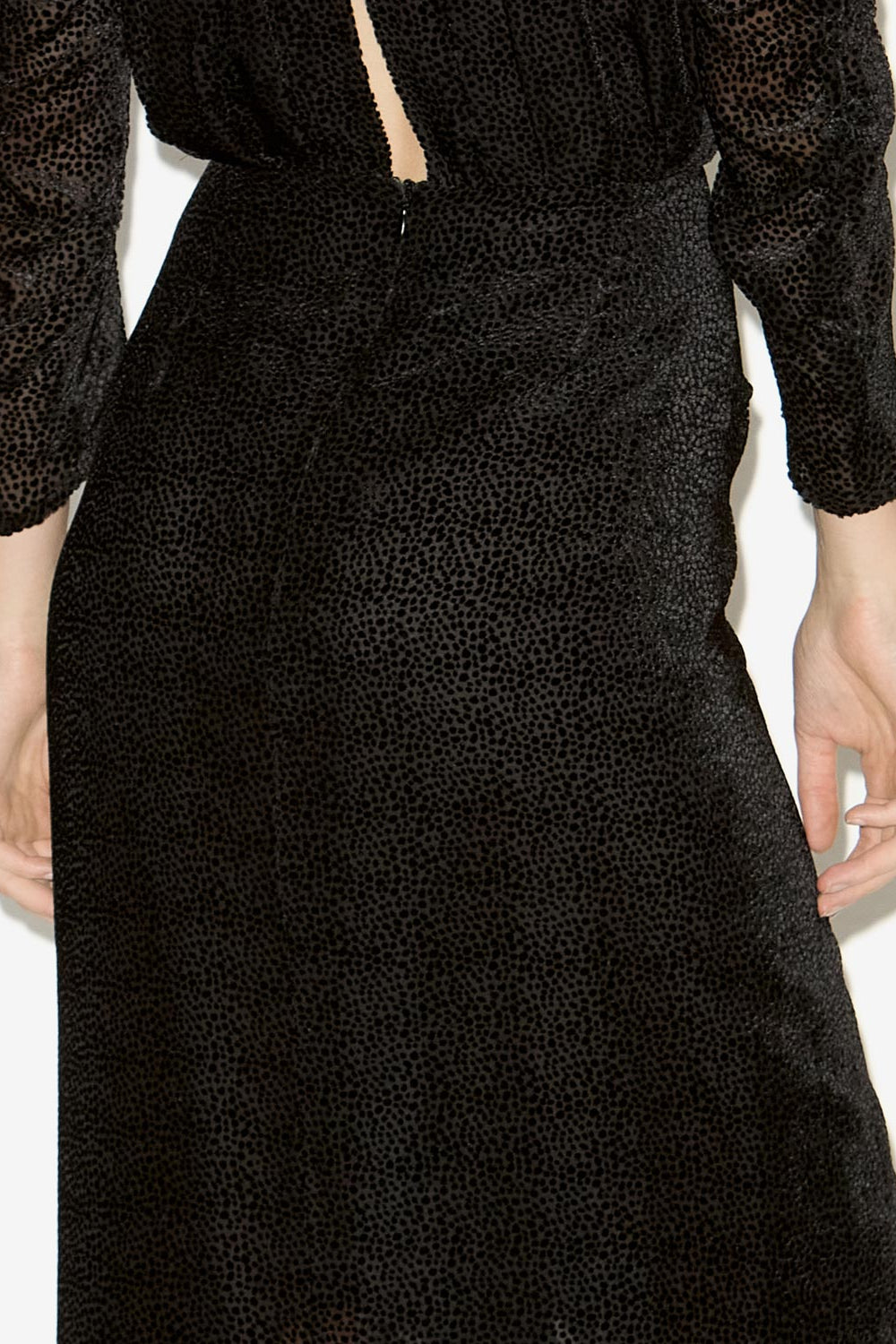 Caelia draped velvet skirt - Black - Woman - 3