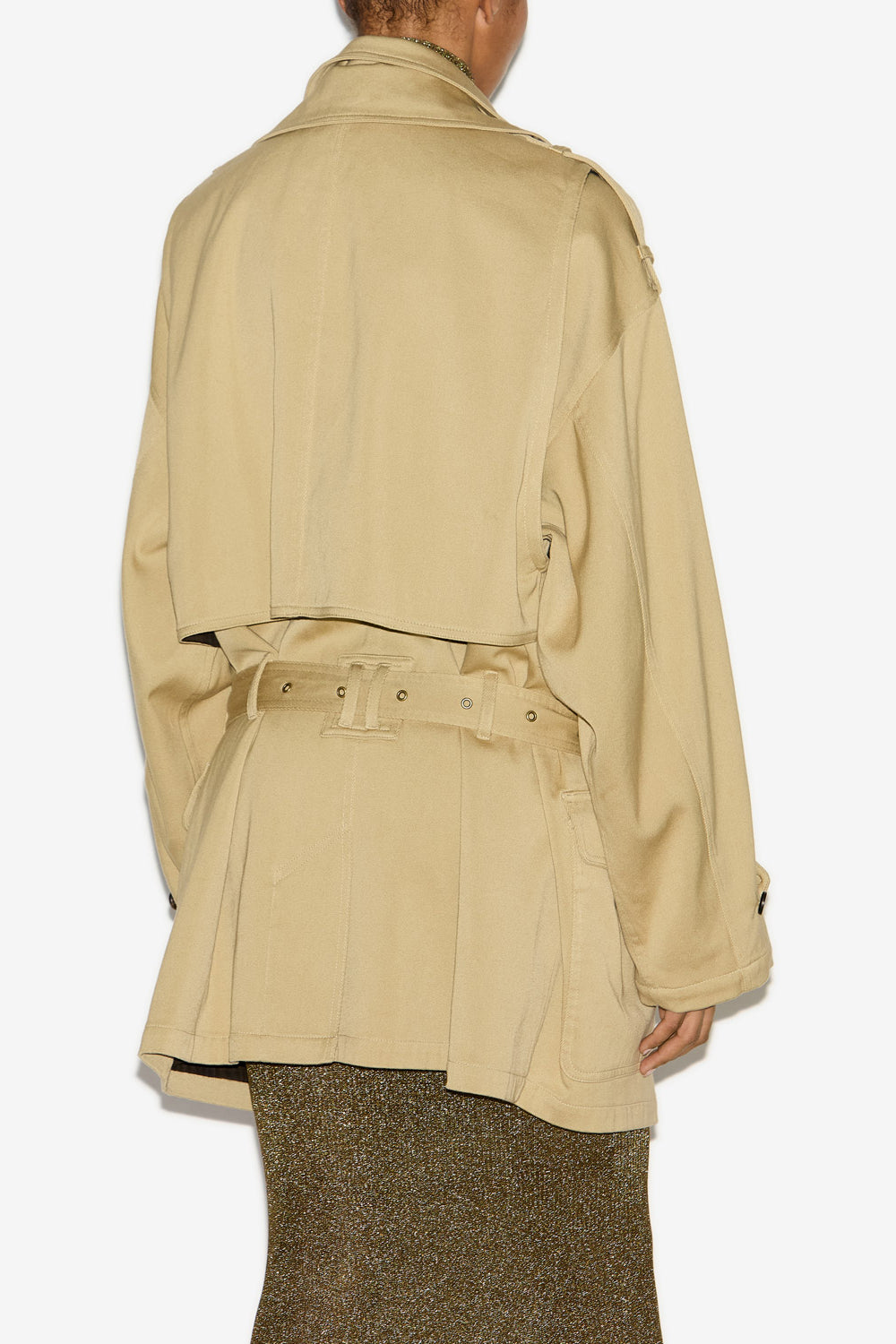 Jovana mid-length cotton trench coat - Beige - Woman - 5