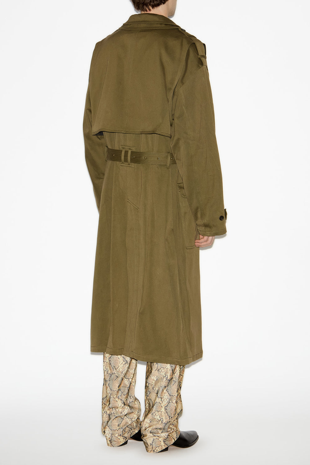 Tadao ロングコットン トレンチコート - ブロンズ - Man - 5