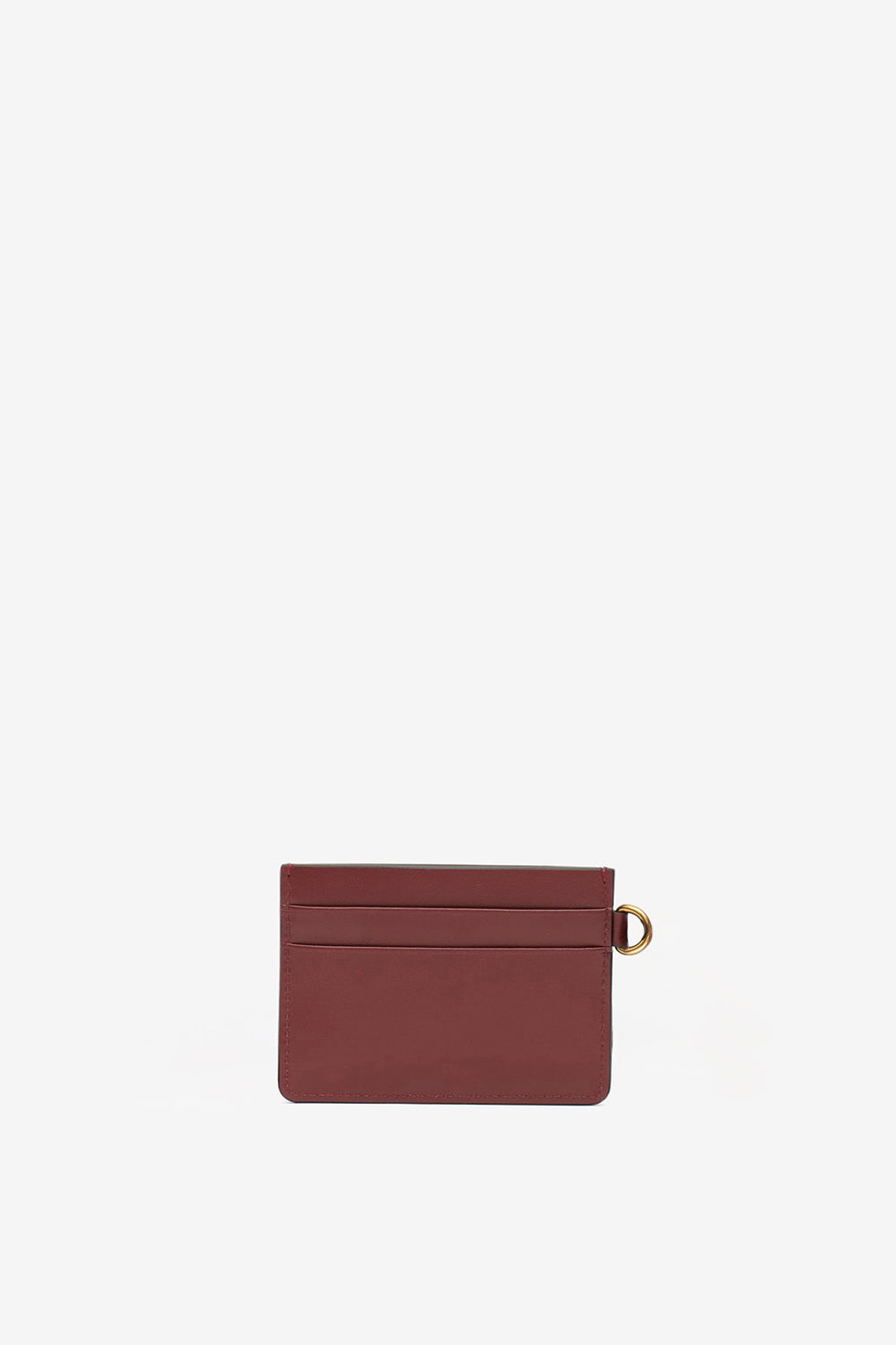 Leather card holder - Burgundy - Woman - 2