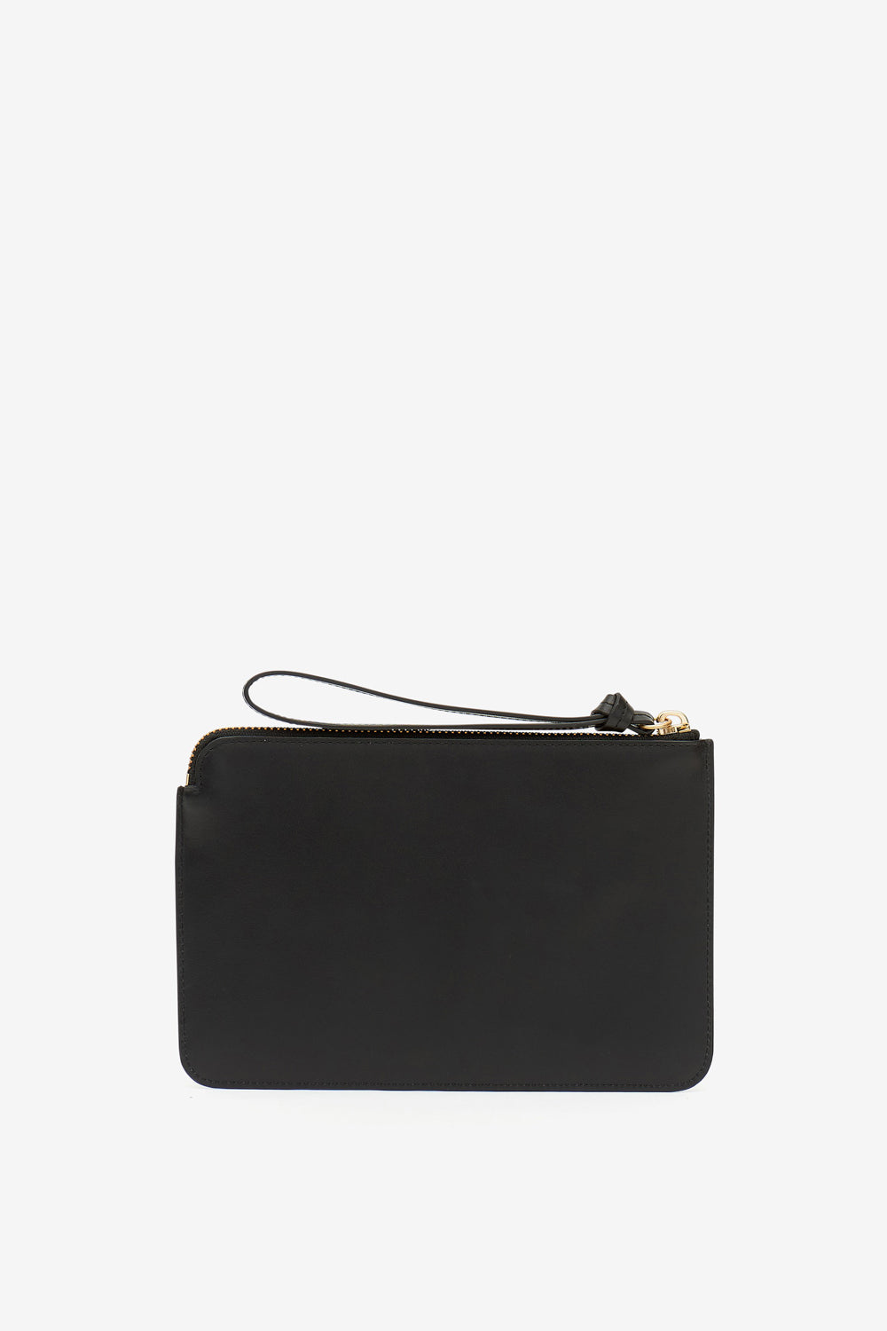 Flat pouch leather clutch bag - Black - Woman - 3