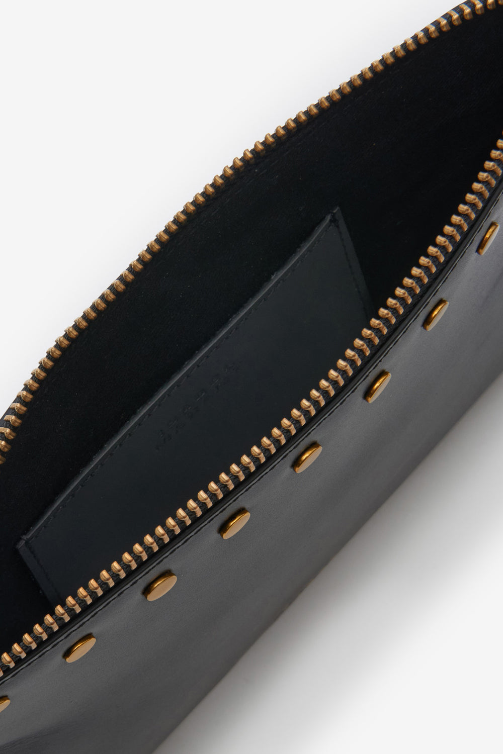 Flat pouch leather clutch bag - Black - Woman - 4