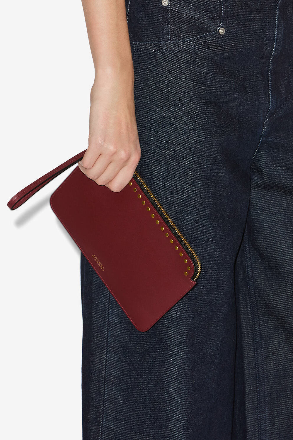 Pochette flat pouch en cuir - Bordeaux - Woman - 2
