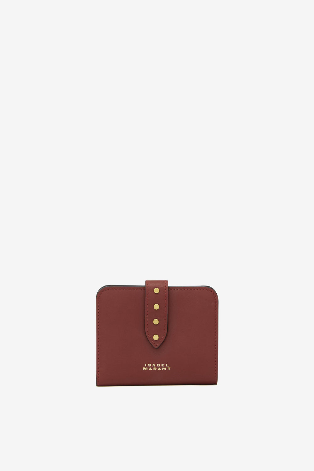 Oskan studded soft leather wallet - Burgundy - Woman - 1