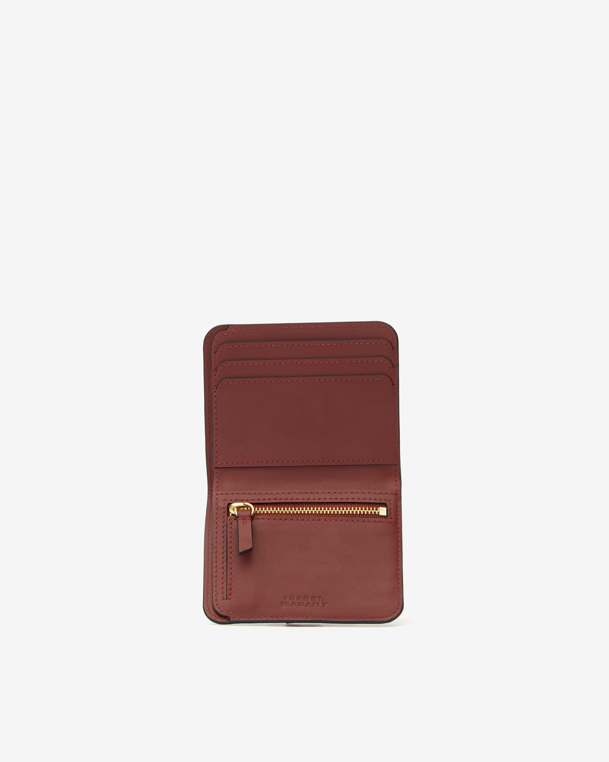 Portemonnaie wallet leather Woman Bordeaux 4