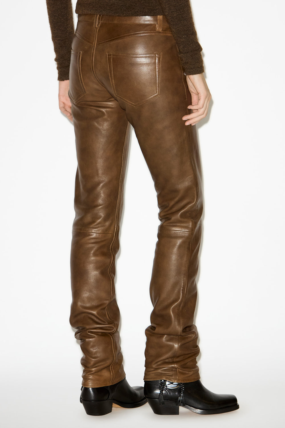 Dolena slim-fitting leather pants - Brown - Woman - 5