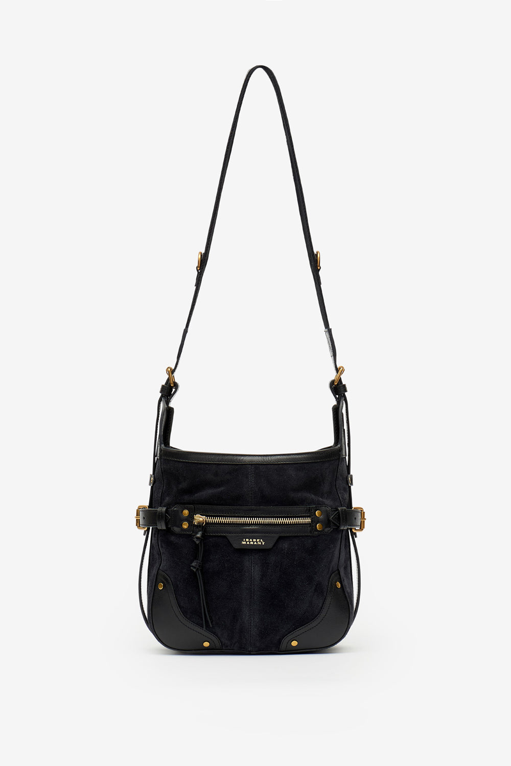 Sierra hobo s shoulder bag in suede leather - Black - Woman - 6