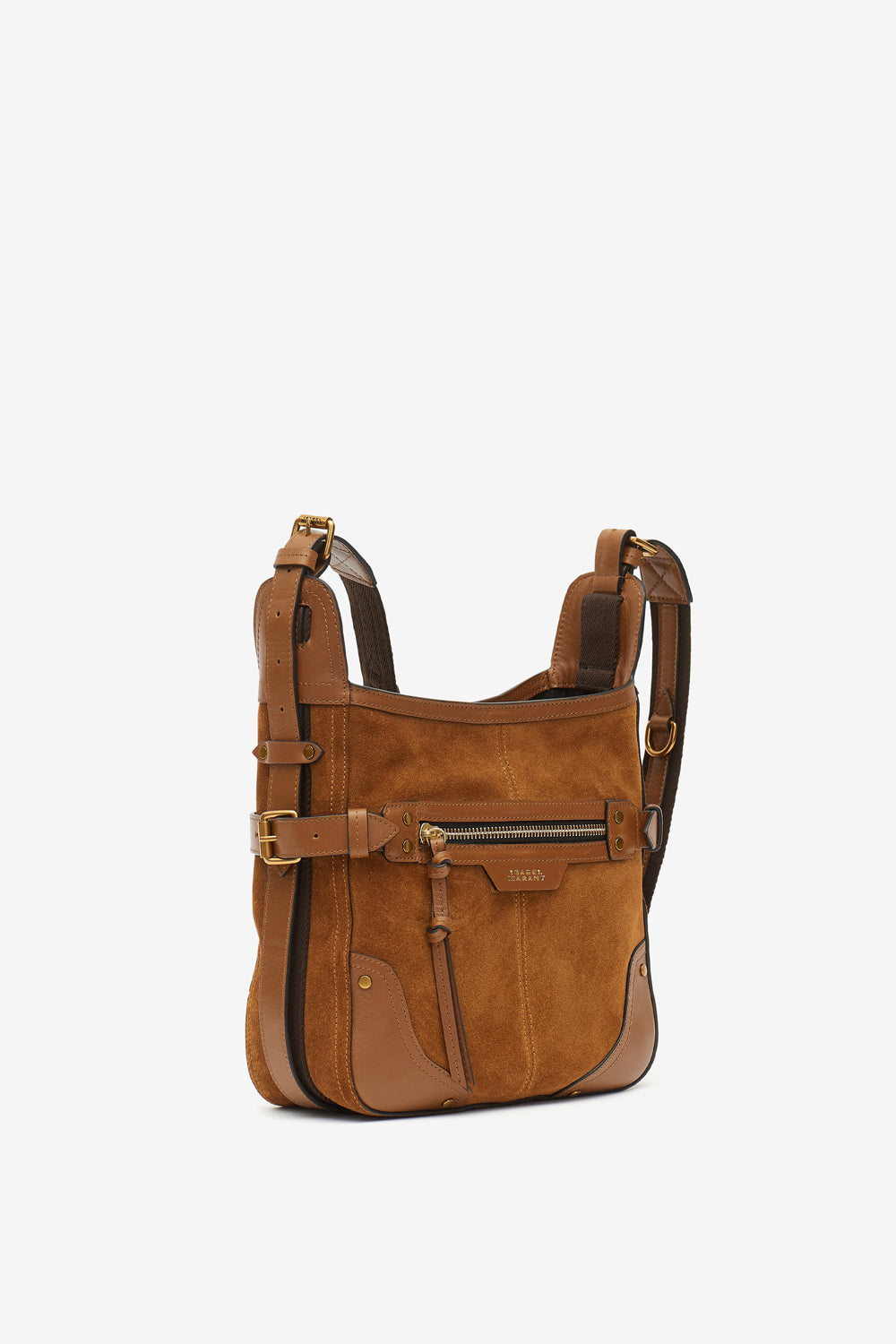 Sierra hobo s shoulder bag in suede leather - Cognac - Woman - 5