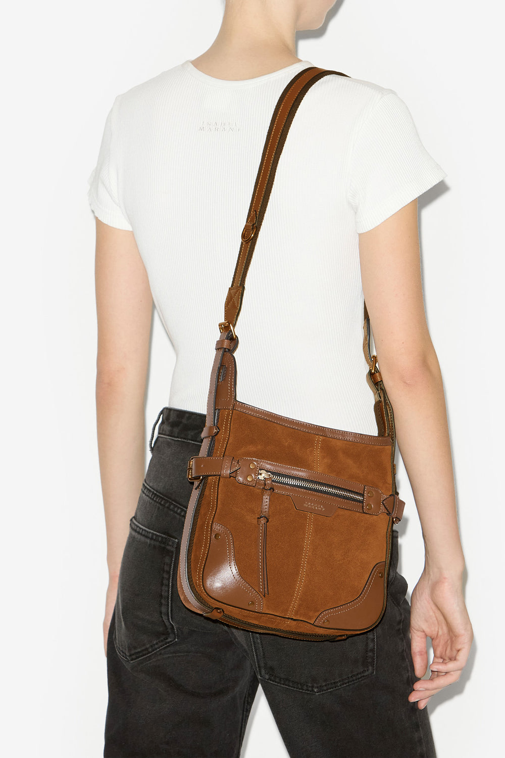 Sierra hobo s shoulder bag in suede leather - Cognac - Woman - 2