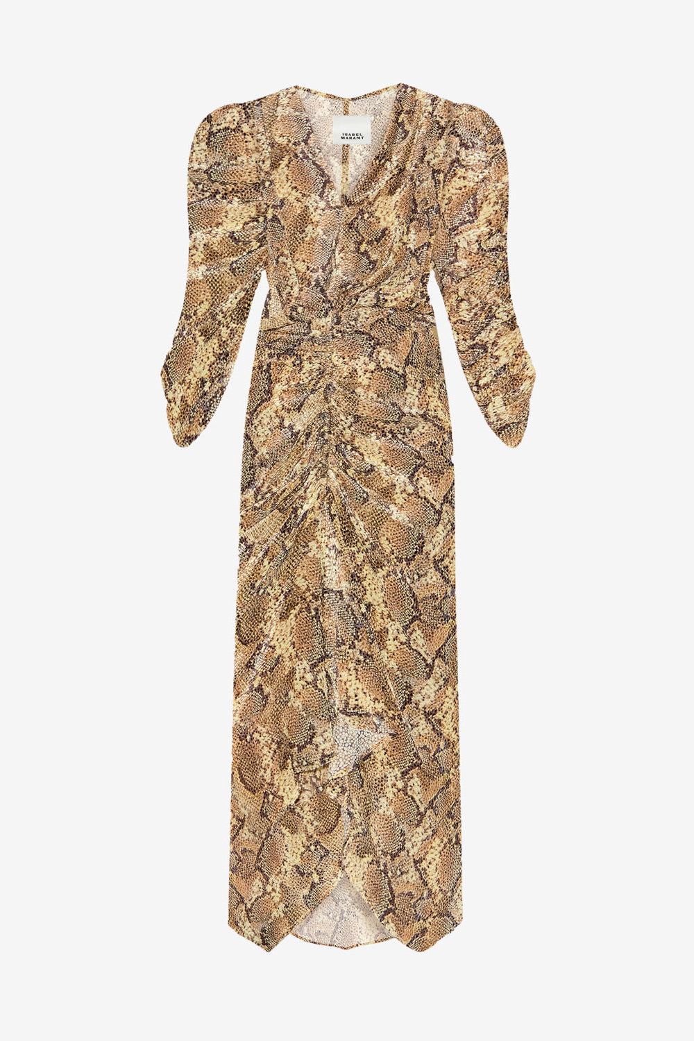 Nemil gathered burnout velvet dress - Sand - Woman - 1