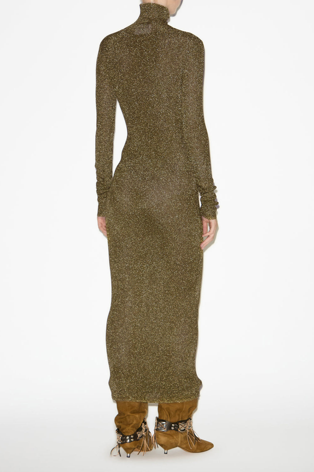 Josita roll neck knit dress - Dark khaki - Woman - 4