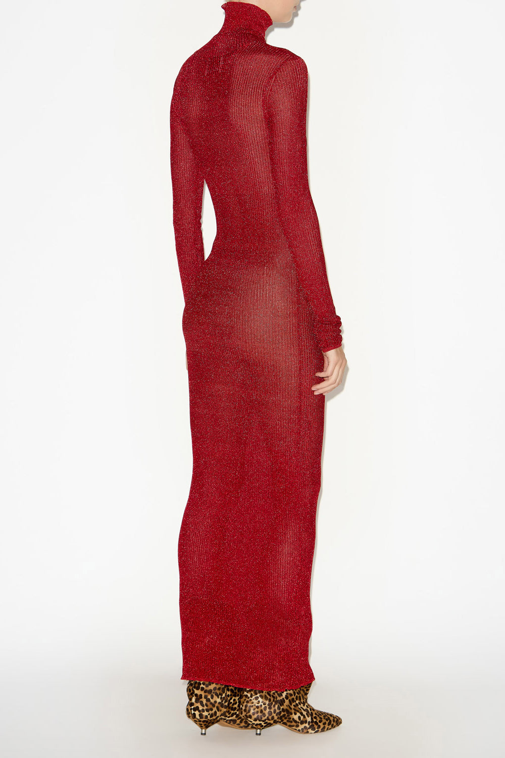 Josita roll neck knit dress - Red - Woman - 4