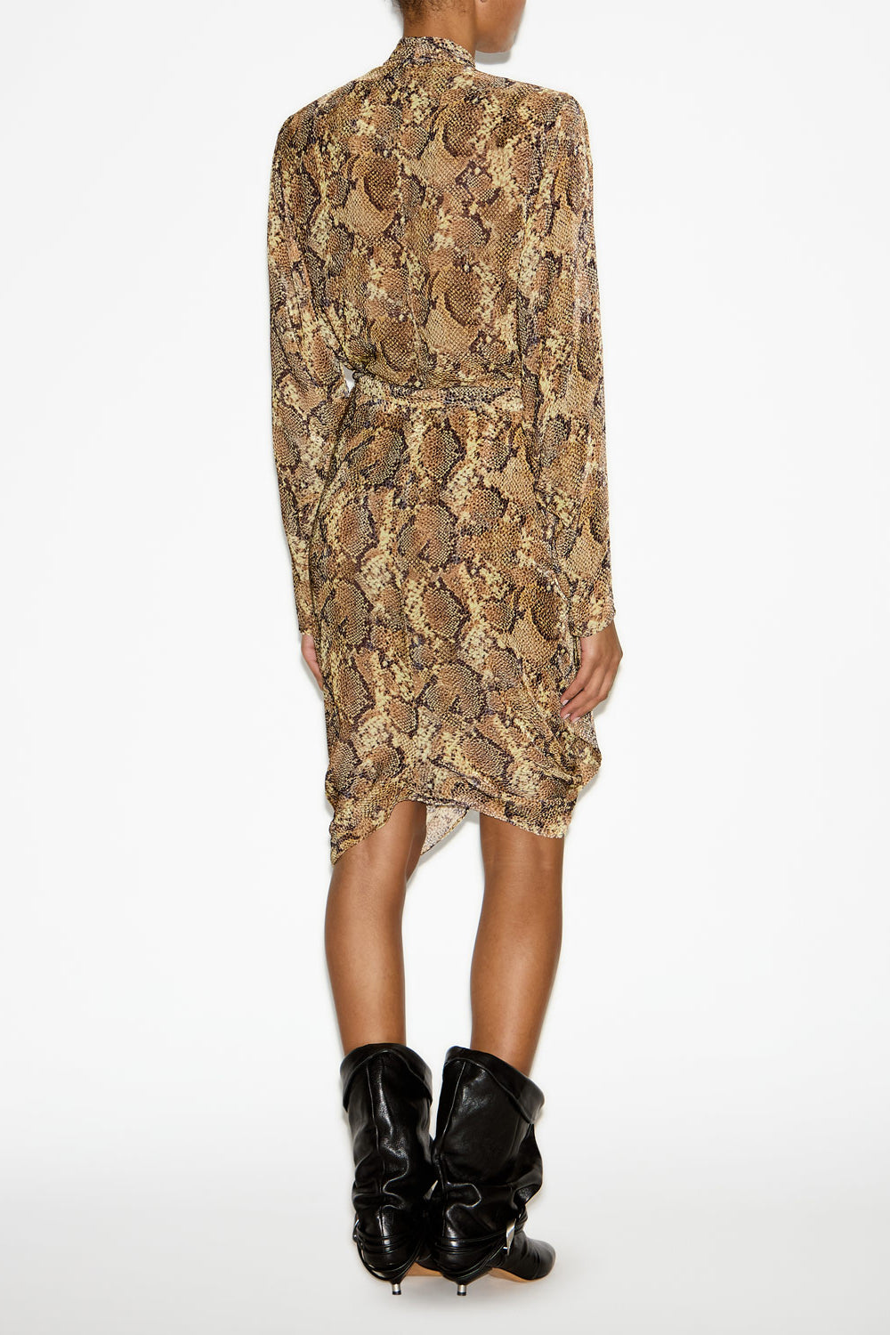 Cleora printed wrap-over dress - Sand - Woman - 4