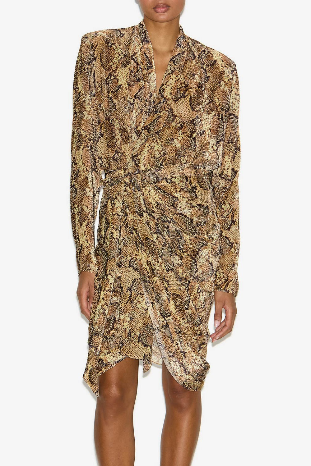 Cleora printed wrap-over dress - Sand - Woman - 3