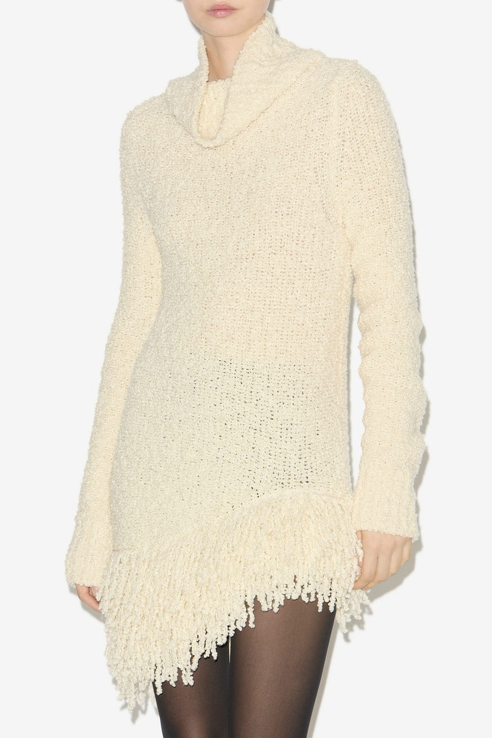 Meloe fringed knit dress - Ecru - Woman - 4