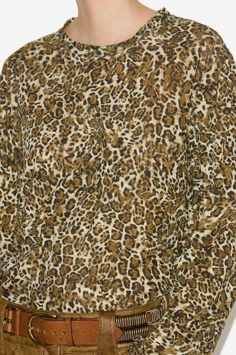 Zakane flowing printed t-shirt - Leopard - Woman - 3