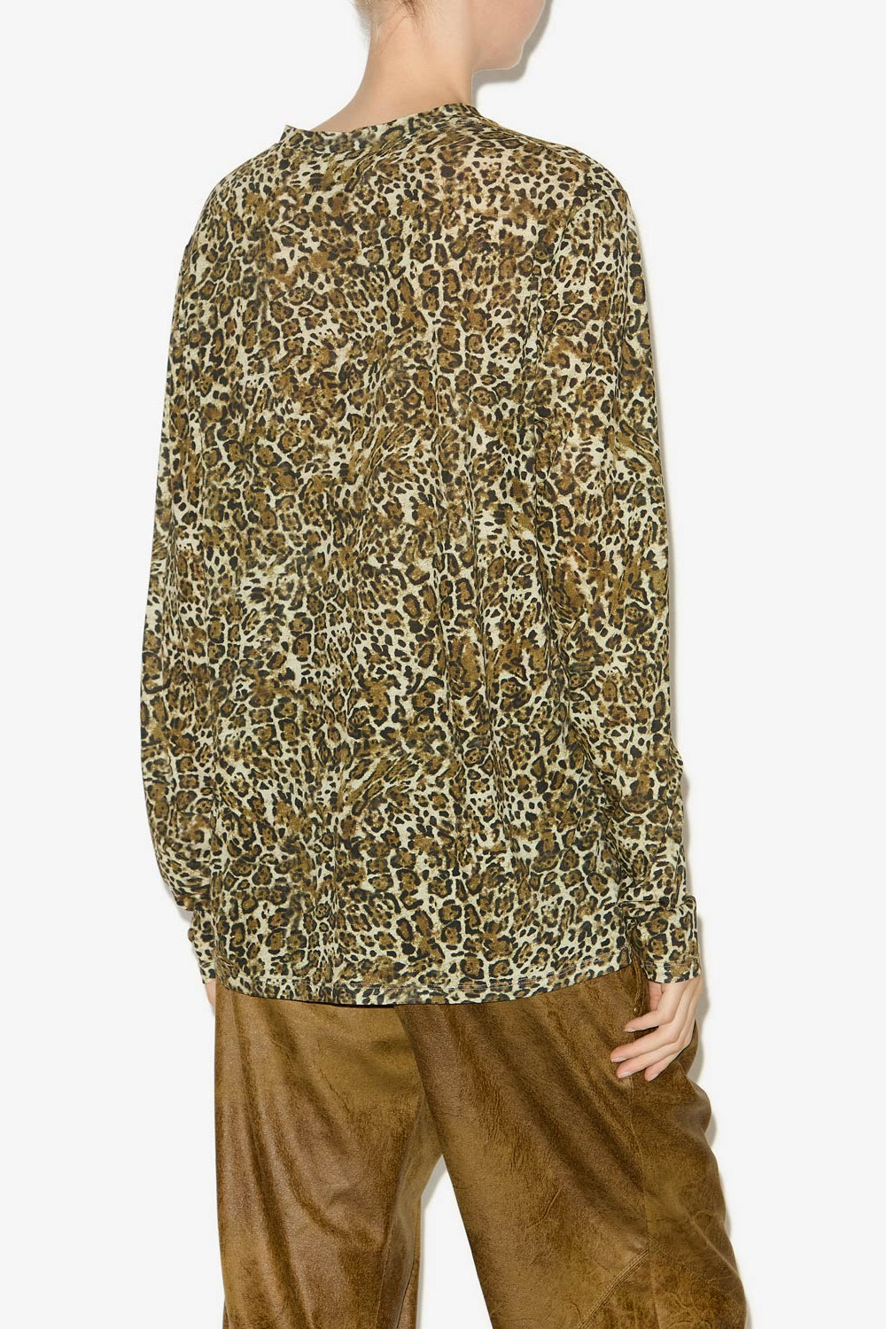 Zakane flowing printed t-shirt - Leopard - Woman - 5