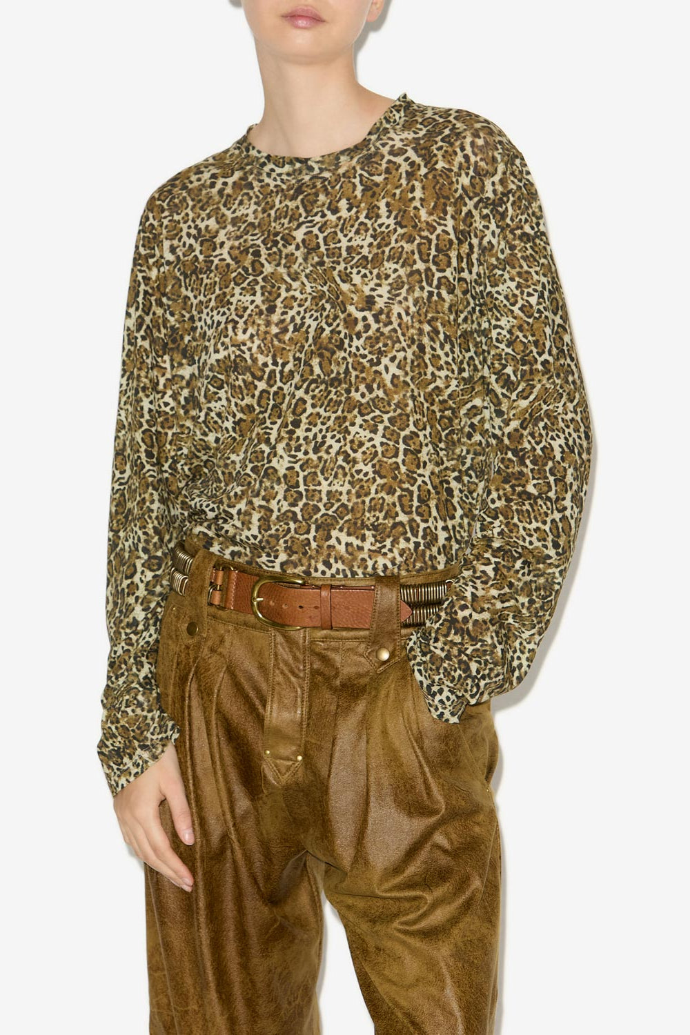 Zakane flowing printed t-shirt - Leopard - Woman - 4