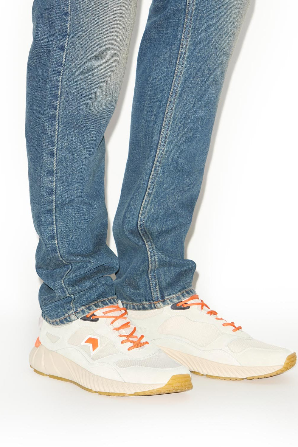 Ewie running style sneakers - Ecru-orange - Man - 5