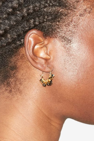 Casablanca gold-tone creole earrings - Black - Woman - 2
