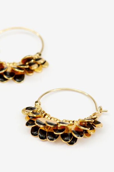 Casablanca gold-tone creole earrings - Black - Woman - 3