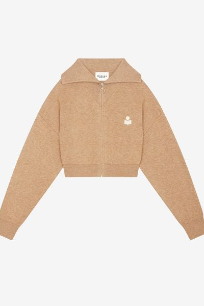 Oxane short knit cardigan - Camel - Woman - 2