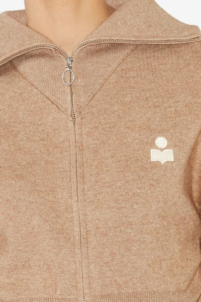 Oxane short knit cardigan - Camel - Woman - 6