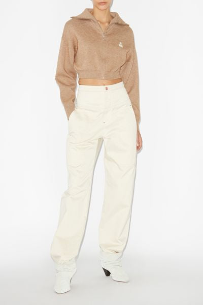 Oxane short knit cardigan - Camel - Woman - 4