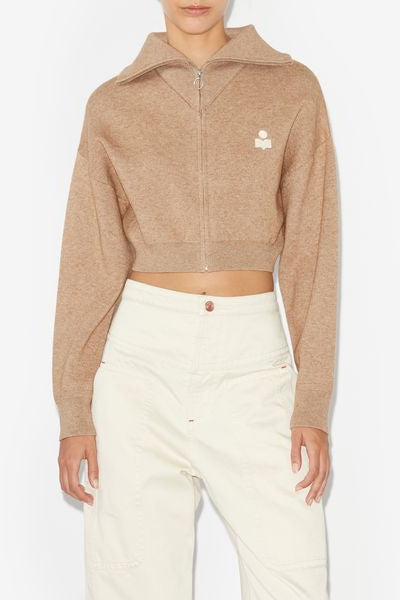 Oxane short knit cardigan - Camel - Woman - 8