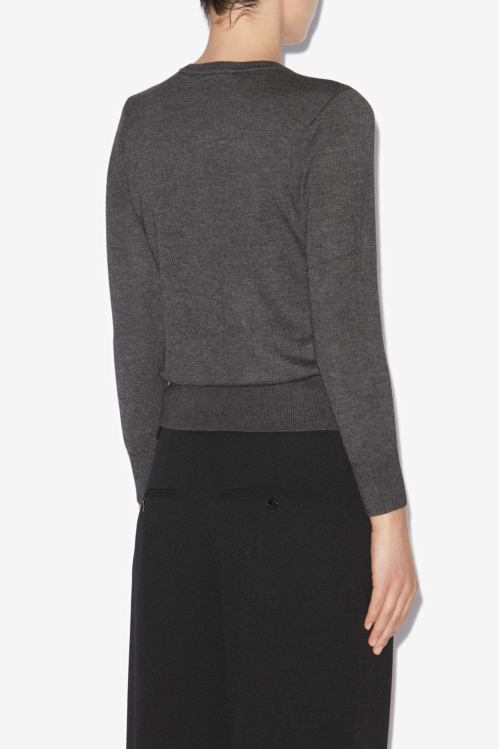 Kleo cardigan in fine plain-colored knit - Anthracite - Woman - 5