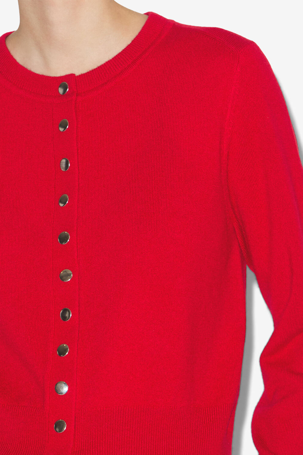 Idesia merinos wool and cashmere cardigan - Poppy red - Woman - 3