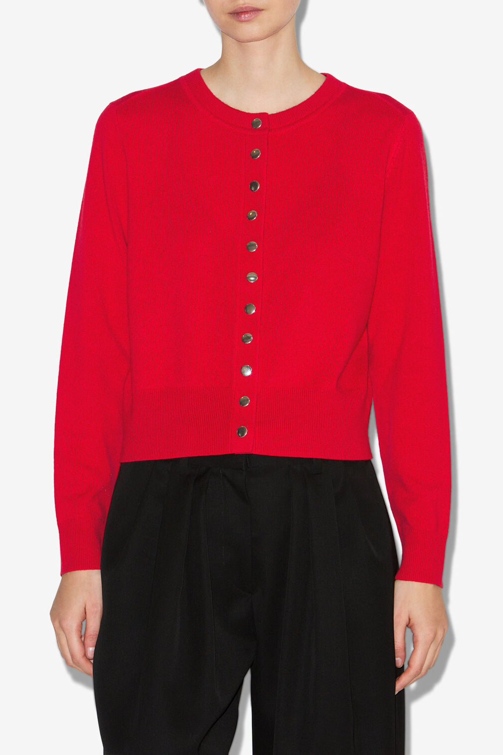 Idesia merinos wool and cashmere cardigan - Poppy red - Woman - 4