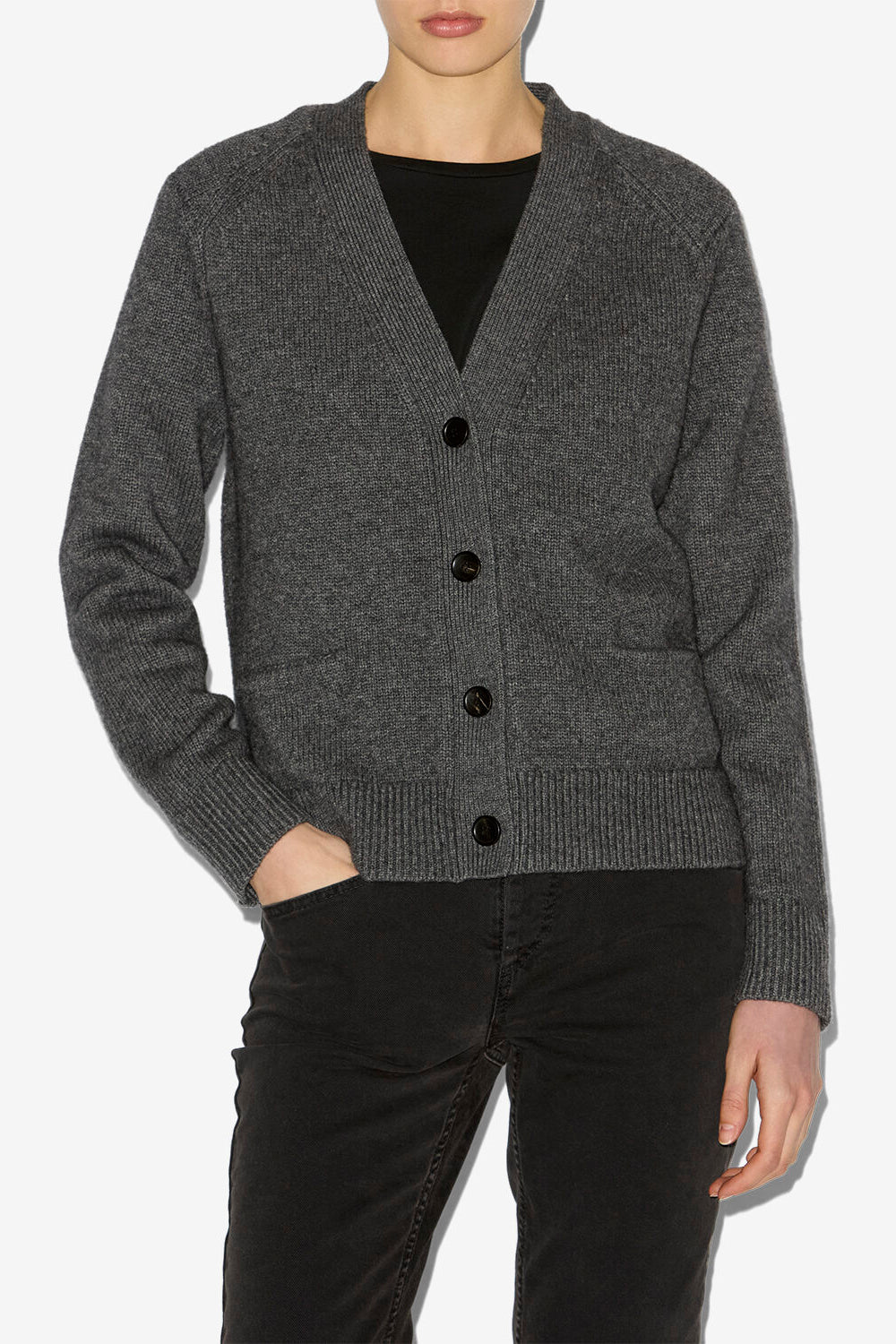 Brat wool and cashmere cardigan - Anthracite - Woman - 4