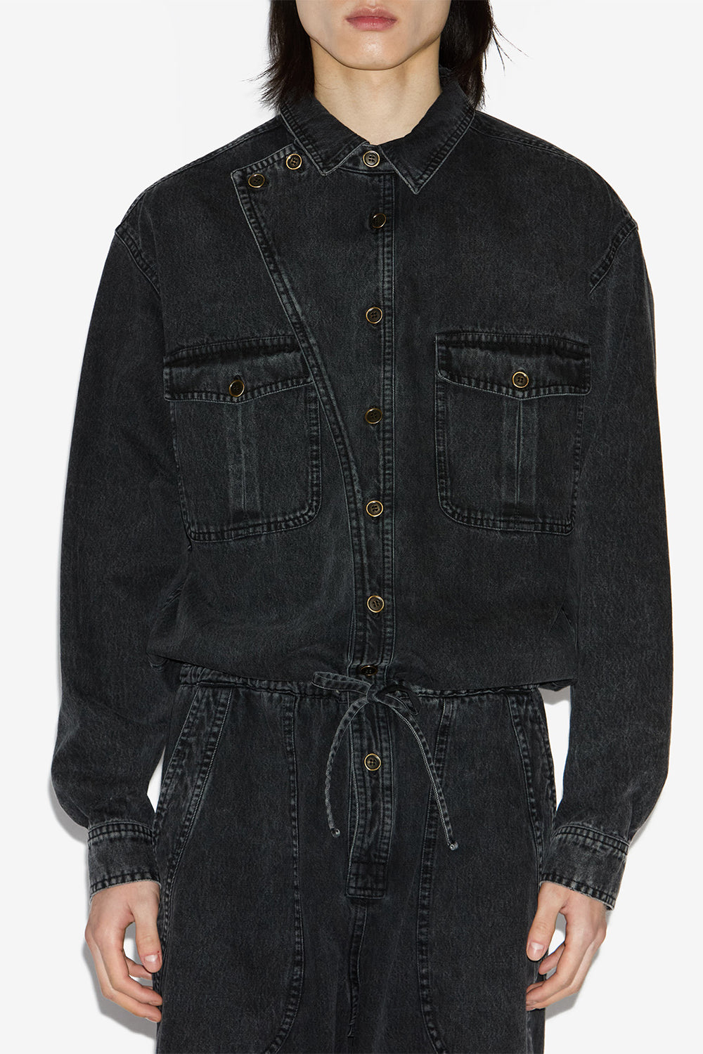 Jumpsuit chelby aus chambray - Vintage black - Man - 4