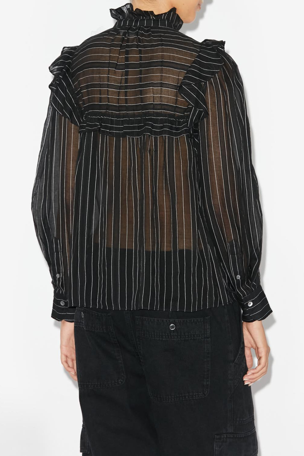 Chemise idety en voile de coton - Noir délavé - Woman - 5