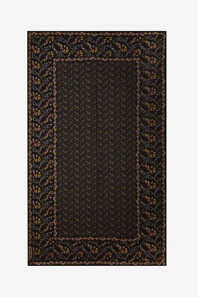 Printed cotton silk scarf luana - Black - Woman - 1