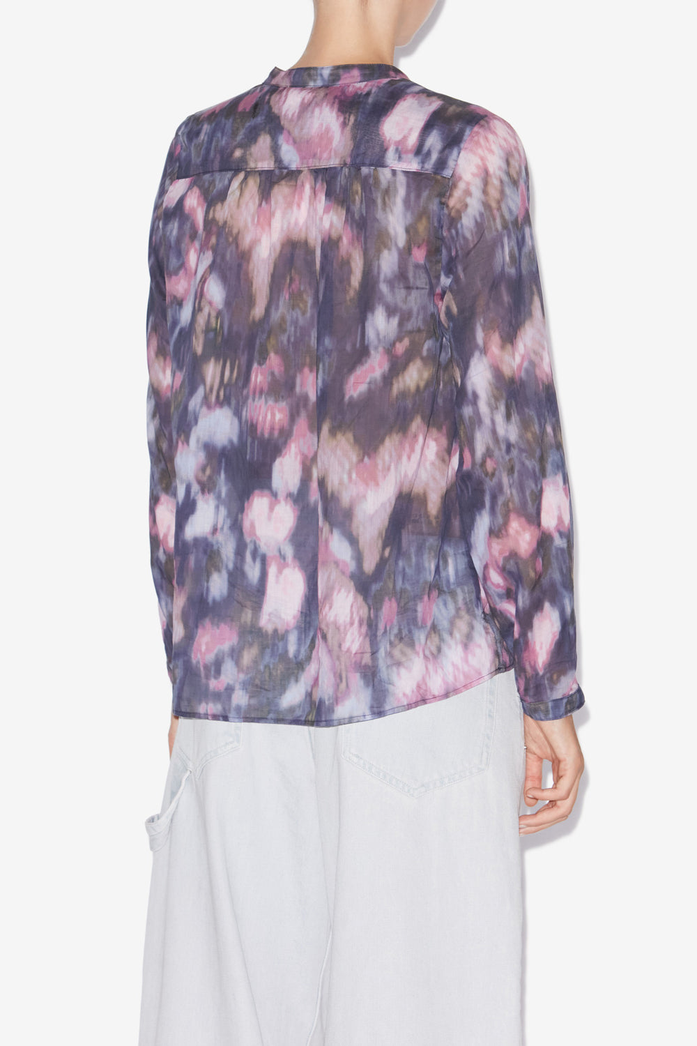 Maria printed cotton voile blouse - Purple-lilac - Woman - 5